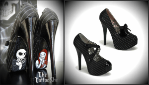 Jack and Sally-Nightmare Before Christmas Custom Heels by The Tattoo Shoe