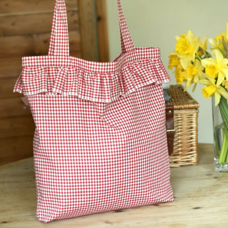Gingham and Ruffles - Summer Tote Bag