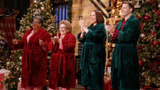 Baking It Hosts and Grannies in Christmas Robes