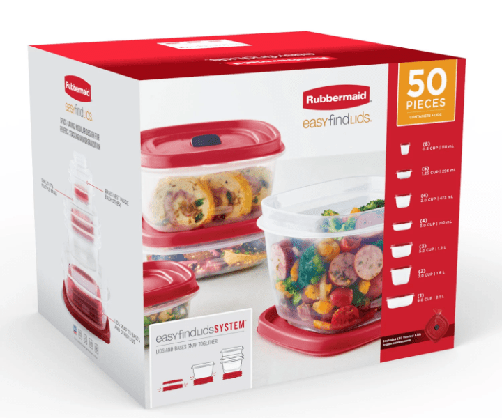 50 Piece Rubbermaid Vented Food Storage Set